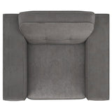 Deerhurst Charcoal Upholstered Tufted Track Arm Accent Chair