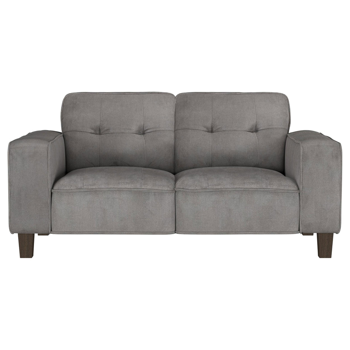 Deerhurst Upholstered Tufted Track Arm Loveseat Charcoal