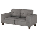 Deerhurst Upholstered Tufted Track Arm Loveseat Charcoal