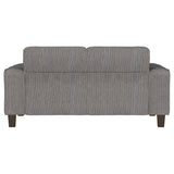 Deerhurst Upholstered Tufted Track Arm Loveseat Charcoal