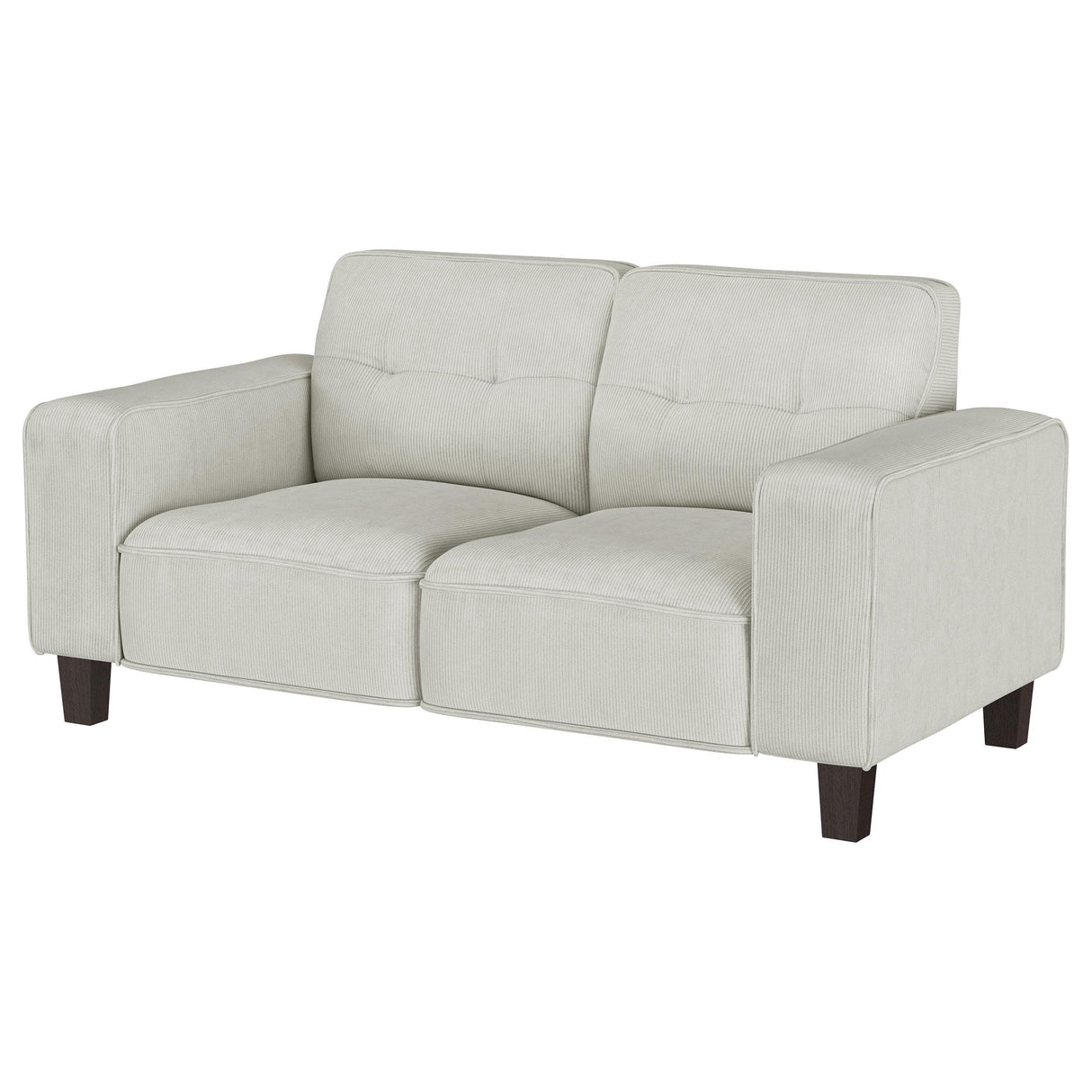 Deerhurst Beige Upholstered Tufted Track Arm Loveseat by Coaster at Eve Furniture