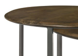 Deja 3-Piece Round Nesting Table Natural/Gunmetal