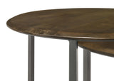 Deja Natural and Gunmetal 3-Piece Round Nesting Table by Coaster at Eve Furniture
