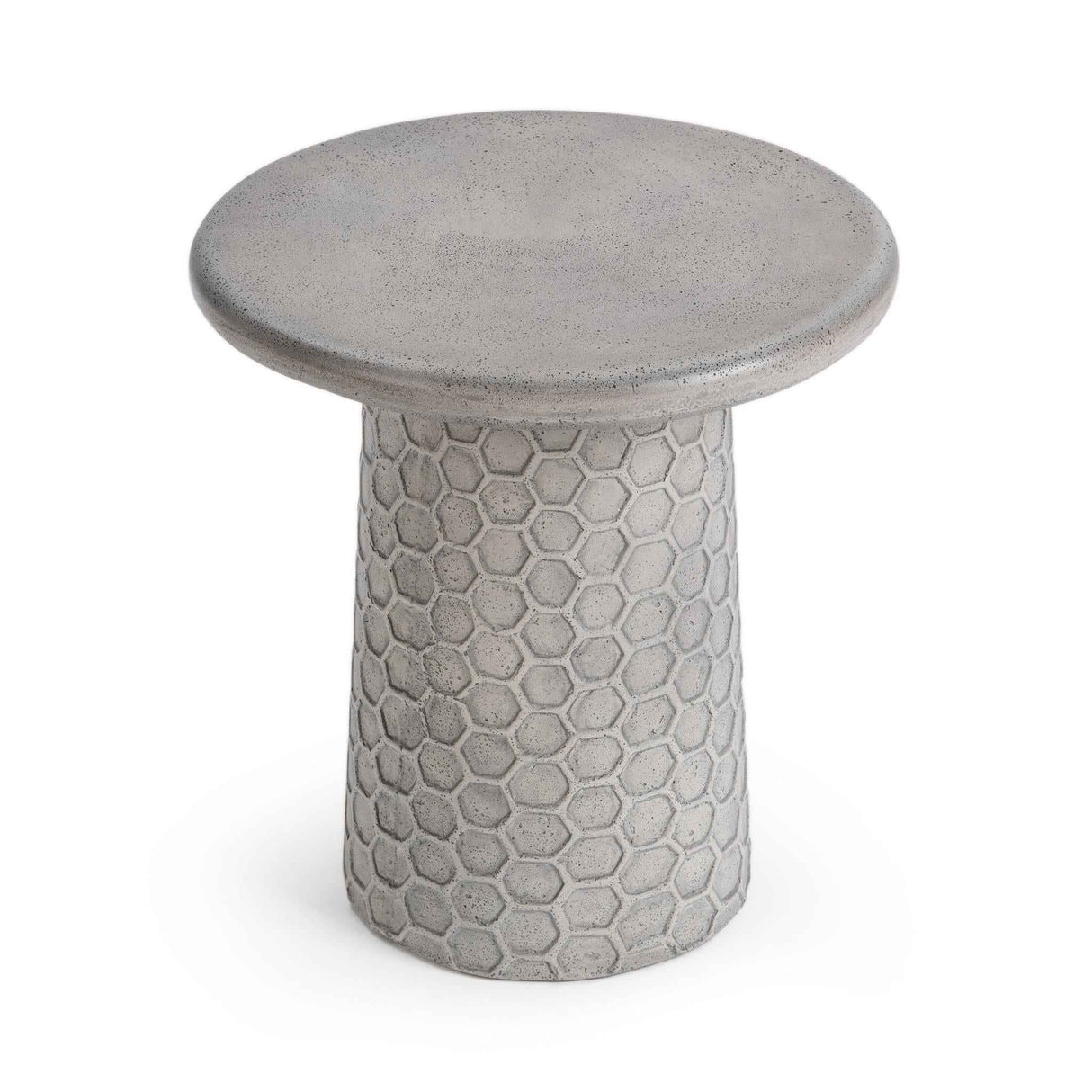 Delaine Light Gray Round Outdoor Accent Table by Classic Home at Eve Furniture