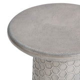 Delaine Light Gray Round Outdoor Accent Table by Classic Home at Eve Furniture