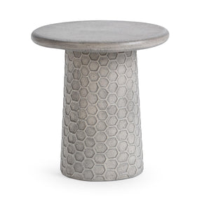 Delaine Light Gray Medium Round Outdoor Accent Table by Classic Home at Eve Furniture