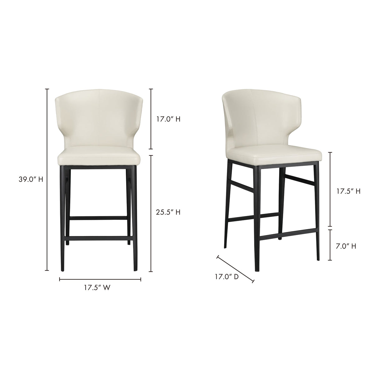 Delaney Beige Counter Stool by Moe's Home at Eve Furniture