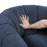 Delaney Blue Boucle Swivel Chair with Ottoman by Homelegance at Eve Furniture