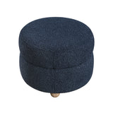 Delaney Blue Boucle Swivel Chair with Ottoman by Homelegance at Eve Furniture