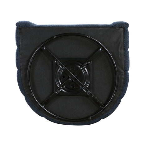 Delaney Blue Boucle Swivel Chair with Ottoman by Homelegance at Eve Furniture