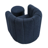 Delaney Blue Boucle Swivel Chair with Ottoman by Homelegance at Eve Furniture