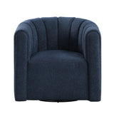 Delaney Blue Boucle Swivel Chair with Ottoman by Homelegance at Eve Furniture