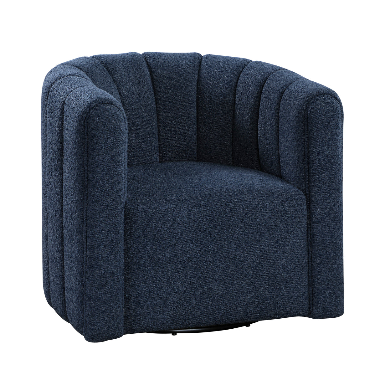 Delaney Blue Boucle Swivel Chair with Ottoman by Homelegance at Eve Furniture