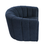 Delaney Blue Boucle Swivel Chair with Ottoman by Homelegance at Eve Furniture