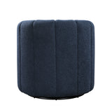Delaney Blue Boucle Swivel Chair with Ottoman by Homelegance at Eve Furniture