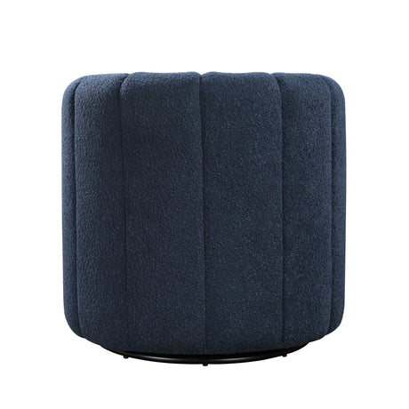 Delaney Blue Boucle Swivel Chair with Ottoman by Homelegance at Eve Furniture