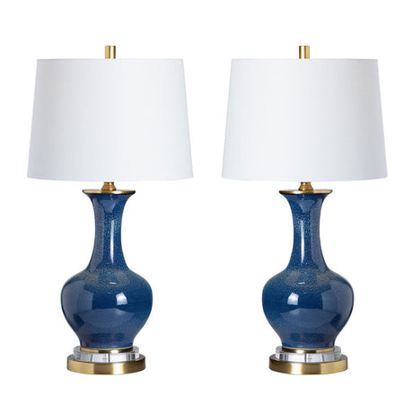 Delaney Blue/Gold Table Lamp (Set of 2) by Crestview at Eve Furniture