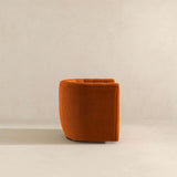 Delaney Burnt Orange Velvet Swivel Chair by Ashcroft Furniture at Eve Furniture