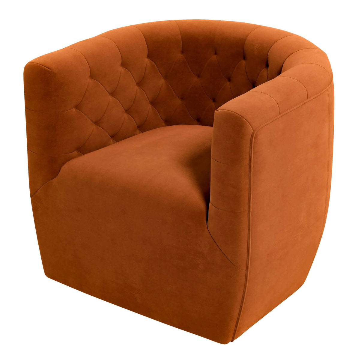 Delaney Burnt Orange Velvet Swivel Chair by Ashcroft Furniture at Eve Furniture