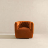 Delaney Burnt Orange Velvet Swivel Chair by Ashcroft Imports at Eve Furniture