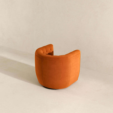 Delaney Burnt Orange Velvet Swivel Chair by Ashcroft Imports at Eve Furniture