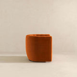 Delaney Burnt Orange Velvet Swivel Chair by Ashcroft Imports at Eve Furniture
