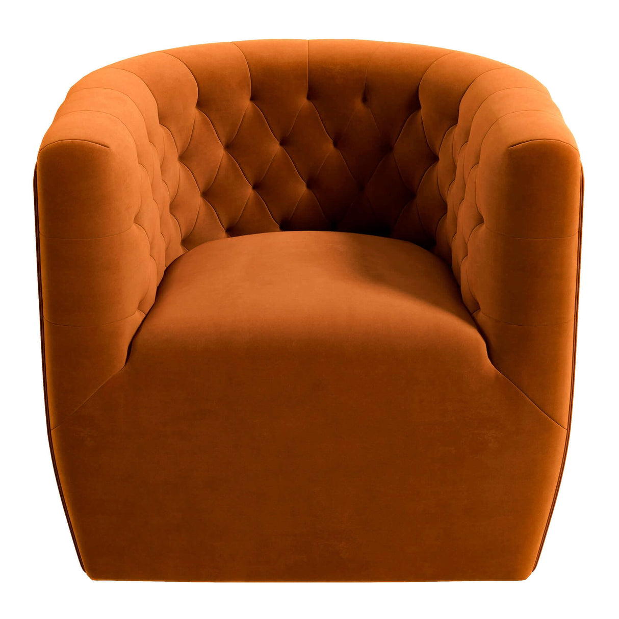 Delaney Burnt Orange Velvet Swivel Chair by Ashcroft Imports at Eve Furniture