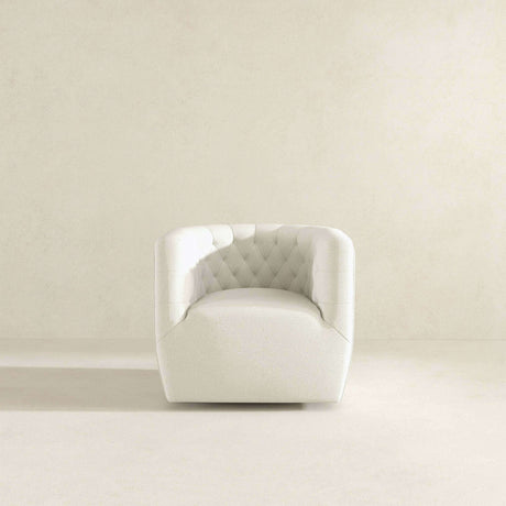 Delaney Cream Boucle Swivel Chair by Ashcroft Furniture at Eve Furniture