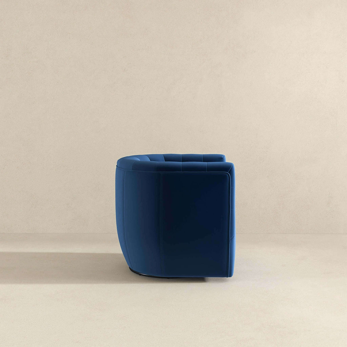 Delaney Dark Blue Velvet Swivel Chair by Ashcroft Furniture at Eve Furniture