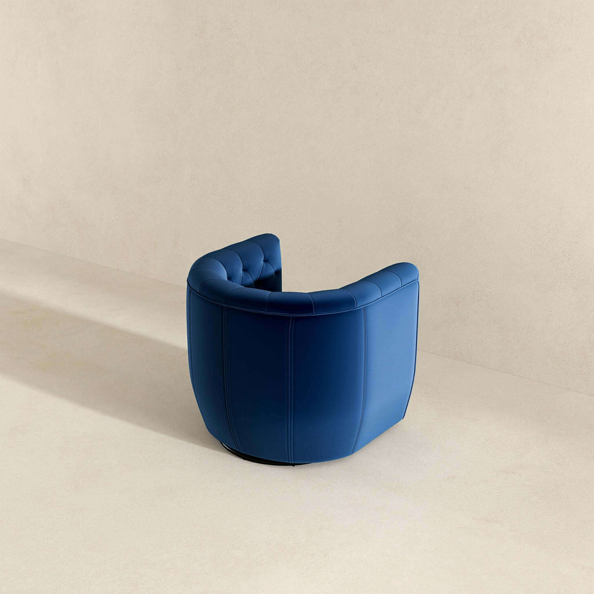 Delaney Dark Blue Velvet Swivel Chair by Ashcroft Furniture at Eve Furniture