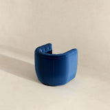 Delaney Dark Blue Velvet Swivel Chair by Ashcroft Furniture at Eve Furniture
