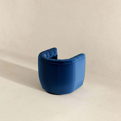 Delaney Dark Blue Velvet Swivel Chair by Ashcroft Furniture at Eve Furniture