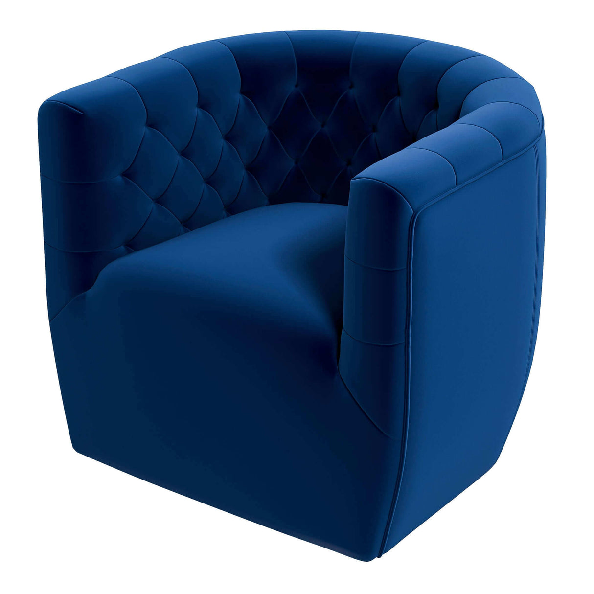 Delaney Dark Blue Velvet Swivel Chair by Ashcroft Furniture at Eve Furniture