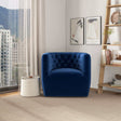 Delaney Dark Blue Velvet Swivel Chair by Ashcroft Furniture at Eve Furniture