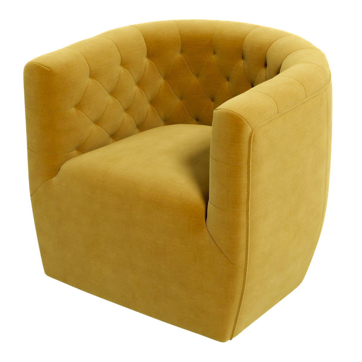 Delaney Gold Velvet Swivel Chair by Ashcroft Furniture at Eve Furniture