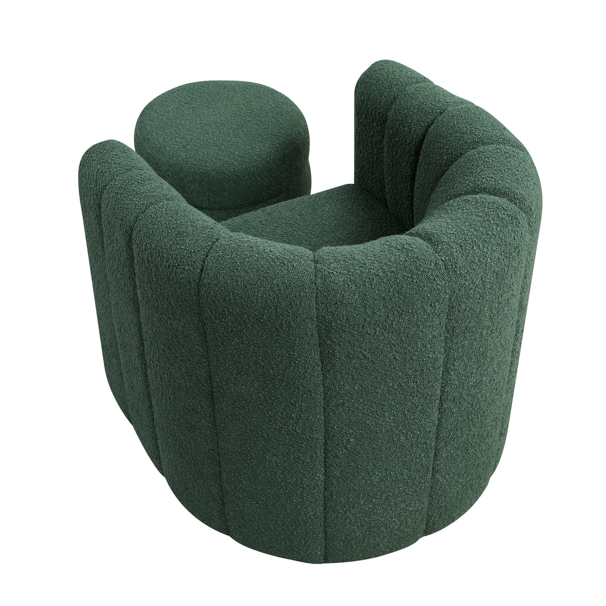 Delaney Green Boucle Swivel Chair with Ottoman by Homelegance at Eve Furniture
