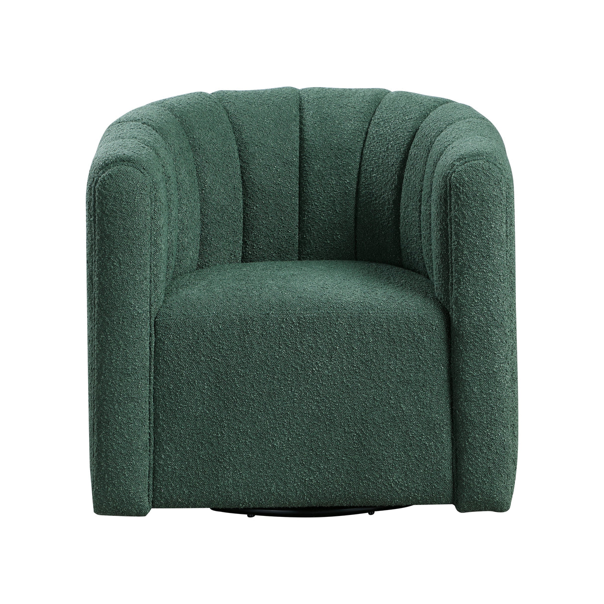 Delaney Green Boucle Swivel Chair with Ottoman by Homelegance at Eve Furniture