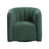 Delaney Green Boucle Swivel Chair with Ottoman by Homelegance at Eve Furniture