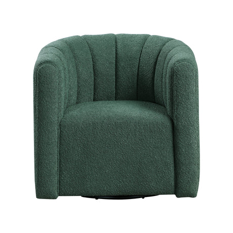 Delaney Green Boucle Swivel Chair with Ottoman by Homelegance at Eve Furniture