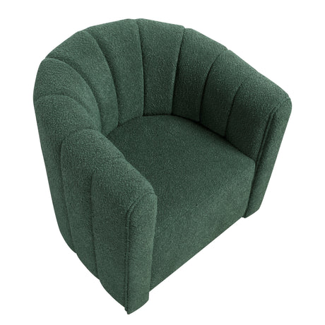 Delaney Green Boucle Swivel Chair with Ottoman by Homelegance at Eve Furniture