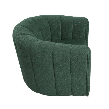 Delaney Green Boucle Swivel Chair with Ottoman by Homelegance at Eve Furniture