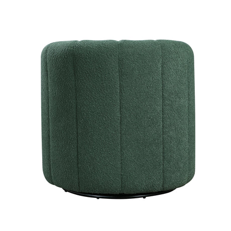 Delaney Green Boucle Swivel Chair with Ottoman by Homelegance at Eve Furniture