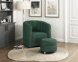 Delaney Green Boucle Swivel Chair with Ottoman by Homelegance at Eve Furniture