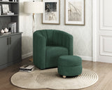 Delaney Green Boucle Swivel Chair with Ottoman by Homelegance at Eve Furniture