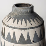 Delaney Large Gray Patterned Ceramic Vase by Mercana at Eve Furniture