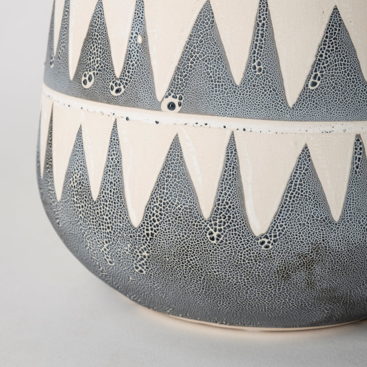 Delaney Large Gray Patterned Ceramic Vase by Mercana at Eve Furniture