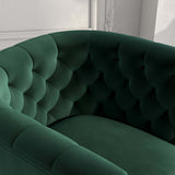 Delaney Mid-Century Modern  Swivel Chair Green Velvet