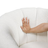 Delaney White Boucle Swivel Chair with Ottoman by Homelegance at Eve Furniture