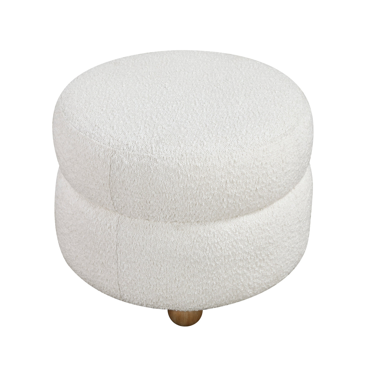 Delaney White Boucle Swivel Chair with Ottoman by Homelegance at Eve Furniture