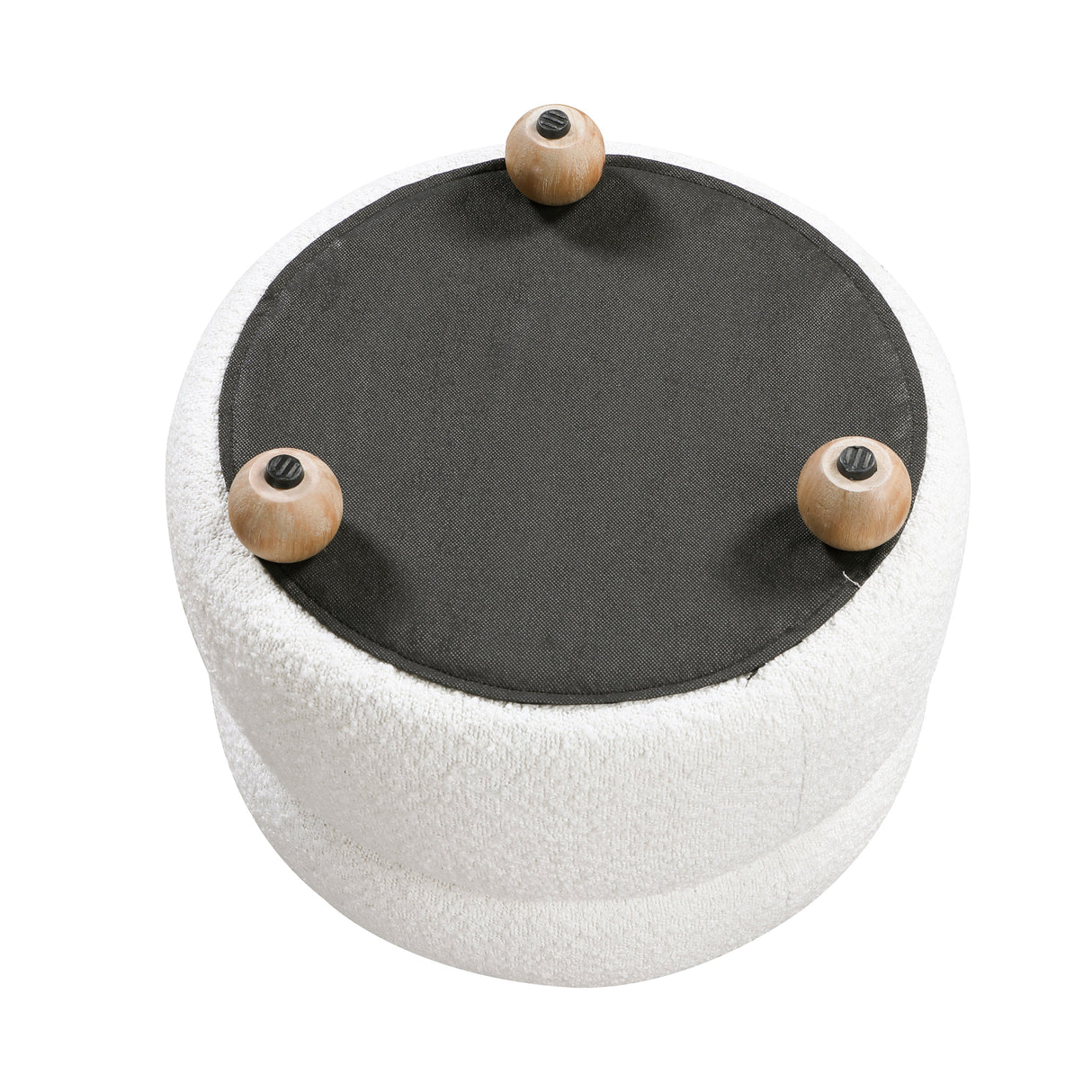 Delaney White Boucle Swivel Chair with Ottoman by Homelegance at Eve Furniture